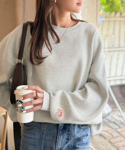 《JaVaジャバコラボ》”リバーシブル”で見た目も気分も2倍楽しい！ダブルフェイスカラー スウェットライク ニットプルオーバー jv1020282