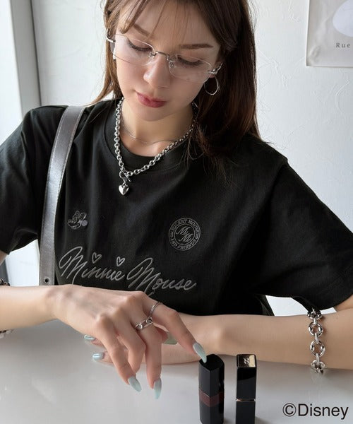 大人女子必見！　綿100％「ディズニー」サイン風刺繍Tシャツ（半袖） ce1330037
