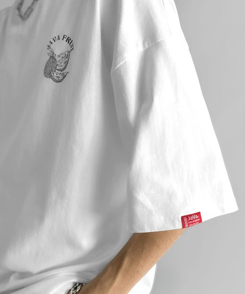 《JaVaジャバコラボ》周りと差がつくアート感。綿100％ タイ☆トロピカルフルーツ柄☆ビッグTシャツ jv1029128