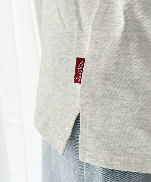 《Javaジャバコラボ》【sustaina+】大人の上級シンプル。滑らか綿100％ワンポイント刺繍Tシャツ jv1260113