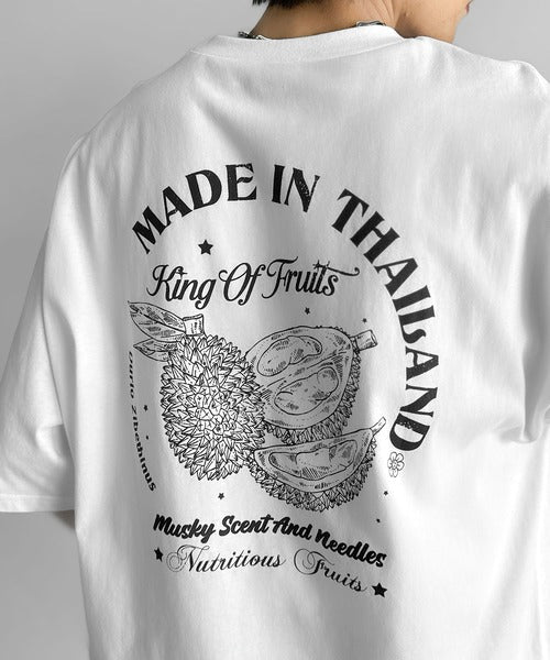 《JaVaジャバコラボ》周りと差がつくアート感。綿100％ タイ☆トロピカルフルーツ柄☆ビッグTシャツ jv1029128