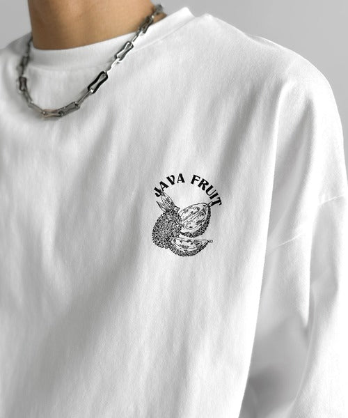《JaVaジャバコラボ》周りと差がつくアート感。綿100％ タイ☆トロピカルフルーツ柄☆ビッグTシャツ jv1029128