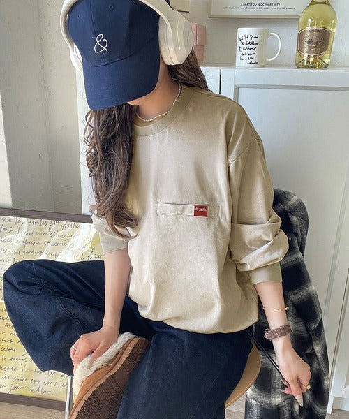 《JaVa ジャバコラボ》シンプルなのに格上げ。綿100％シルケット素材裾ドロストオーバーサイズTシャツ jv1050157