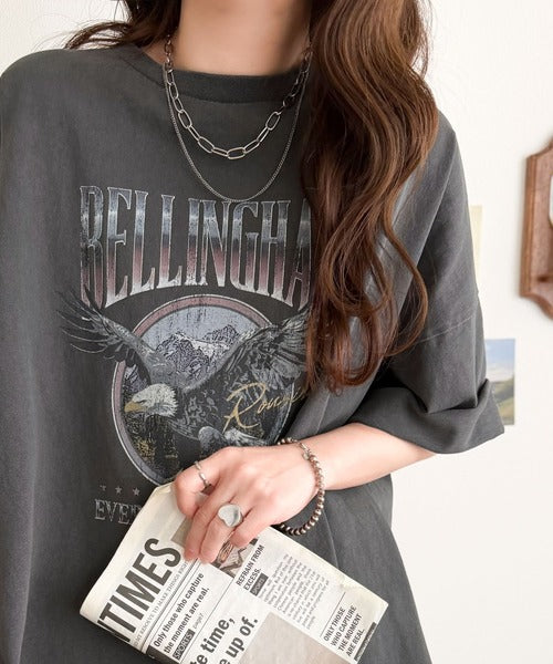 《Javaジャバコラボ》ゆるっとカジュアルに着こなす。綿100%ピグメント加工グラフィックプリントTシャツ＆ロンT(半袖)(長袖) jv1050148