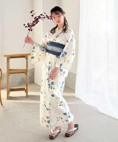 浴衣２点セット。花柄モチーフ浴衣（浴衣・兵児帯） ce1240057