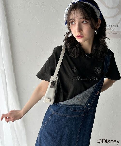 大人女子必見！　綿100％「ディズニー」サイン風刺繍Tシャツ（半袖） ce1330037