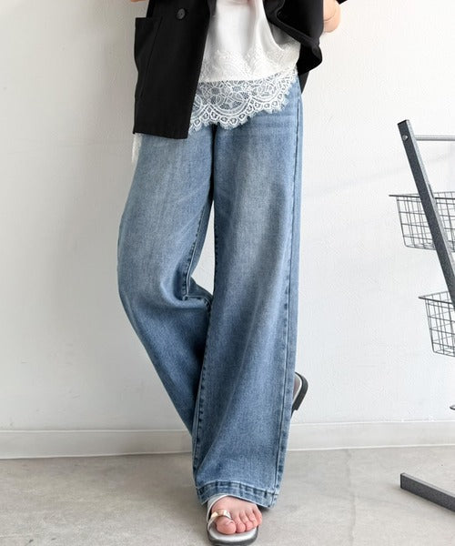 美シルエット。ハイウエストルーズデニムパンツ ce0900001