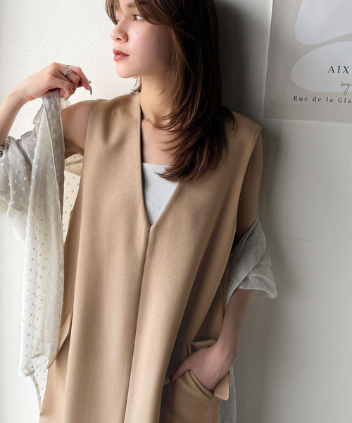 上品リラクシーstyle。ポケット付Vネックワンピース ce1260076