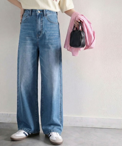 美シルエット。ハイウエストルーズデニムパンツ ce0900001