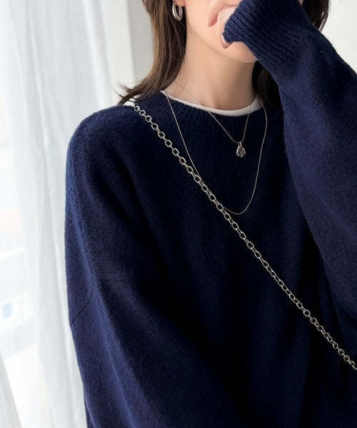 ゆったりふわもちの癒しアイテム。コクーンシルエットミックスニット ce1020152