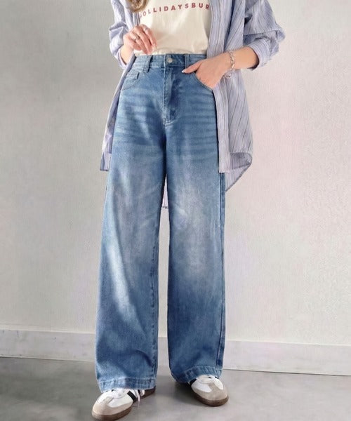 美シルエット。ハイウエストルーズデニムパンツ ce0900001