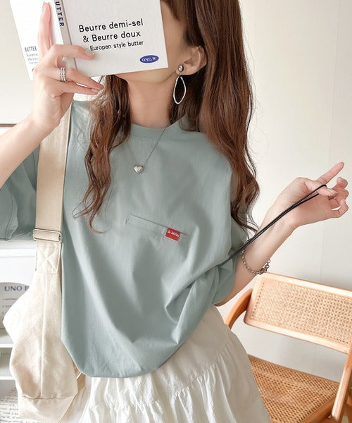 《JaVa ジャバコラボ》シンプルなのに格上げ。綿100％シルケット素材裾ドロストオーバーサイズTシャツ jv1050157