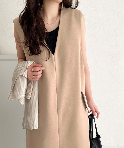 上品リラクシーstyle。ポケット付Vネックワンピース ce1260076