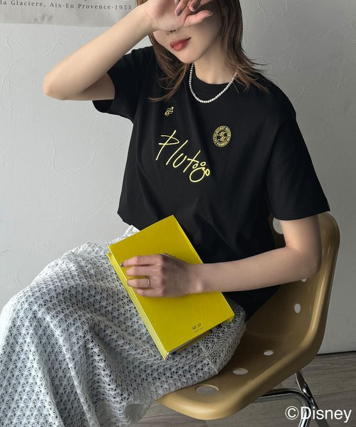 大人女子必見！　綿100％「ディズニー」サイン風刺繍Tシャツ（半袖） ce1330037