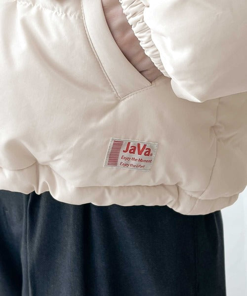 《JaVa ジャバコラボ》ぬくぬく暖か！ショート丈フード付き中綿フェイクダウンコート 185535