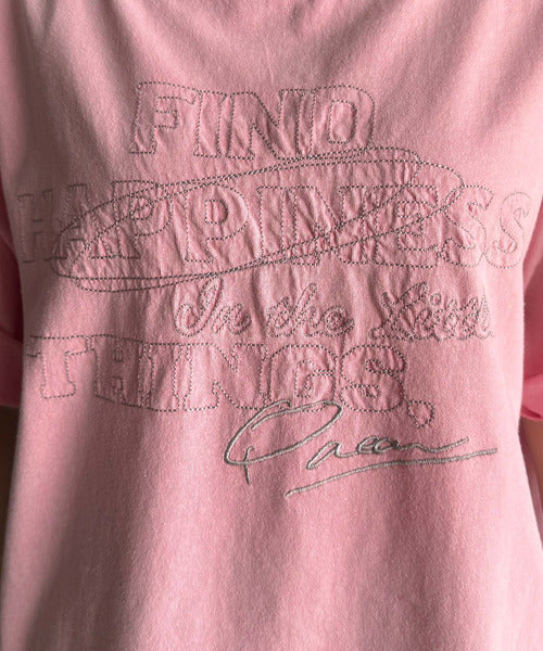 綿100%メンズライクヴィンテージウォッシュ☆前後2way刺繍ワイドネックTシャツ ce1260421
