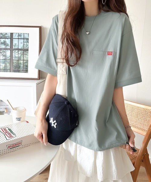 《JaVa ジャバコラボ》シンプルなのに格上げ。綿100％シルケット素材裾ドロストオーバーサイズTシャツ jv1050157
