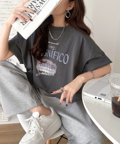 《Javaジャバコラボ》ゆるっとカジュアルに着こなす。綿100%ピグメント加工グラフィックプリントTシャツ＆ロンT(半袖)(長袖) jv1050148