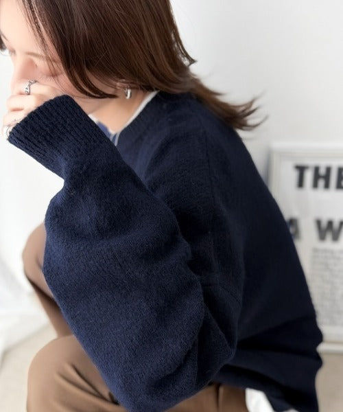 ゆったりふわもちの癒しアイテム。コクーンシルエットミックスニット ce1020152