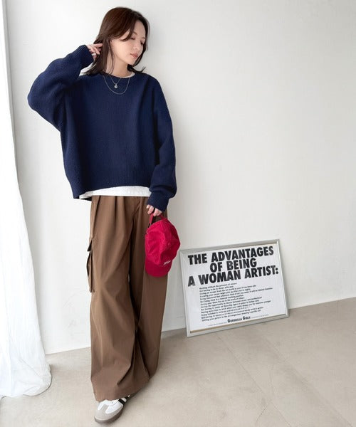 ゆったりふわもちの癒しアイテム。コクーンシルエットミックスニット ce1020152