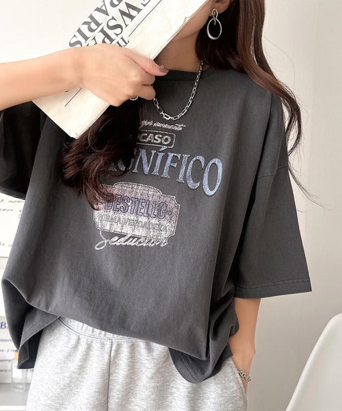 《Javaジャバコラボ》ゆるっとカジュアルに着こなす。綿100%ピグメント加工グラフィックプリントTシャツ＆ロンT(半袖)(長袖) jv1050148