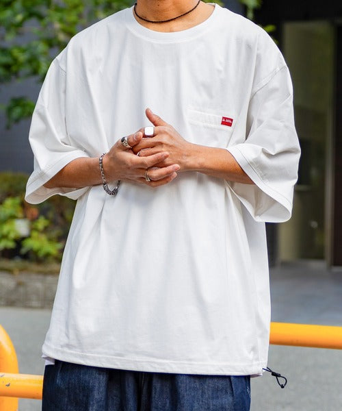 《JaVa ジャバコラボ》シンプルなのに格上げ。綿100％シルケット素材裾ドロストオーバーサイズTシャツ jv1050157