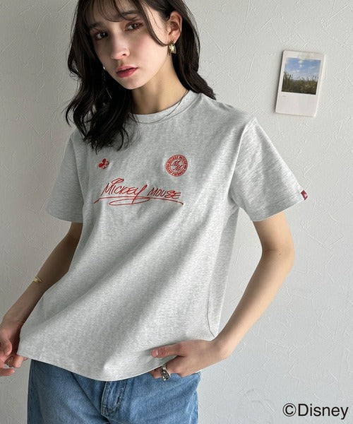 大人女子必見！　綿100％「ディズニー」サイン風刺繍Tシャツ（半袖） ce1330037