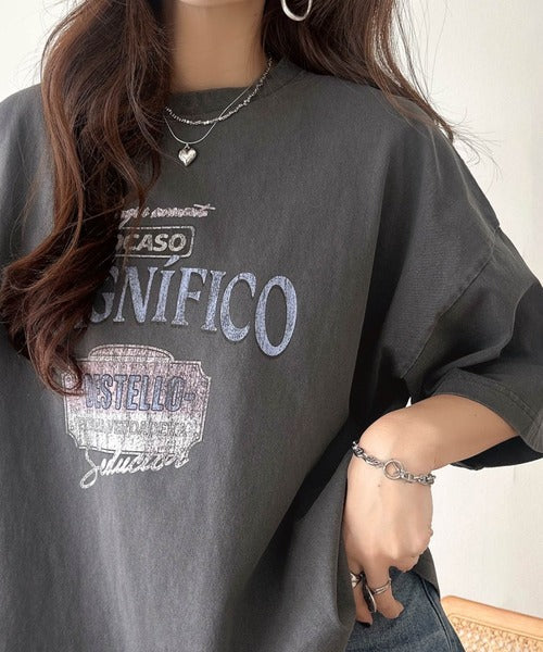 《Javaジャバコラボ》ゆるっとカジュアルに着こなす。綿100%ピグメント加工グラフィックプリントTシャツ＆ロンT(半袖)(長袖) jv1050148