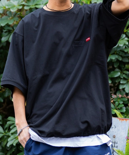 《JaVa ジャバコラボ》シンプルなのに格上げ。綿100％シルケット素材裾ドロストオーバーサイズTシャツ jv1050157