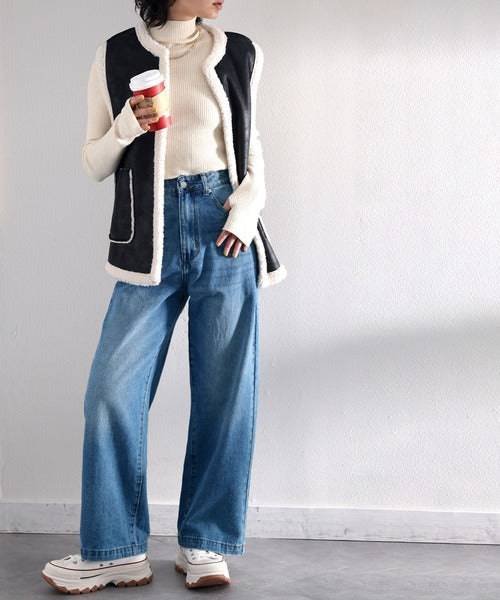 美シルエット。ハイウエストルーズデニムパンツ ce0900001
