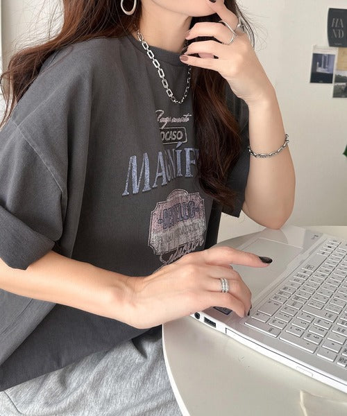 《Javaジャバコラボ》ゆるっとカジュアルに着こなす。綿100%ピグメント加工グラフィックプリントTシャツ＆ロンT(半袖)(長袖) jv1050148