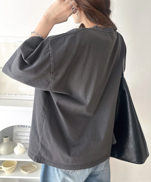 《Javaジャバコラボ》ゆるっとカジュアルに着こなす。綿100%ピグメント加工グラフィックプリントTシャツ＆ロンT(半袖)(長袖) jv1050148