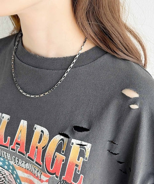 《Javaジャバコラボ》ゆるっとカジュアルに着こなす。綿100%ピグメント加工グラフィックプリントTシャツ＆ロンT(半袖)(長袖) jv1050148