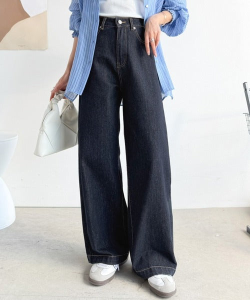 美シルエット。ハイウエストルーズデニムパンツ ce0900001