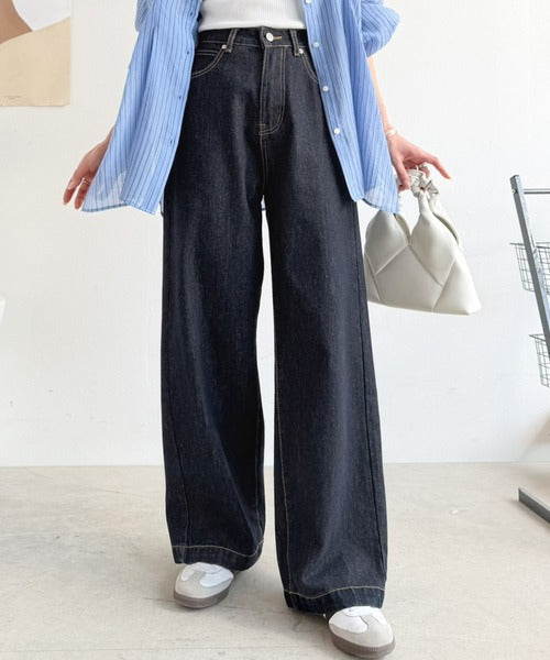 美シルエット。ハイウエストルーズデニムパンツ ce0900001