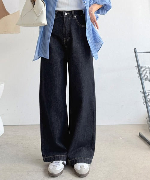 美シルエット。ハイウエストルーズデニムパンツ ce0900001