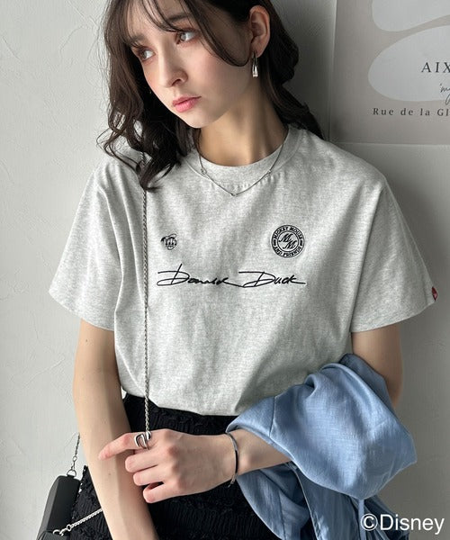大人女子必見！　綿100％「ディズニー」サイン風刺繍Tシャツ（半袖） ce1330037