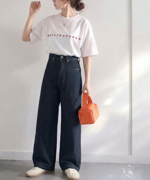 美シルエット。ハイウエストルーズデニムパンツ ce0900001