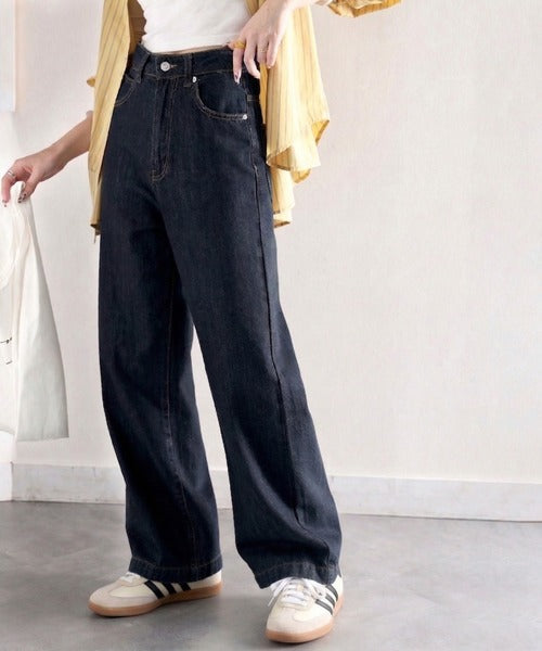 美シルエット。ハイウエストルーズデニムパンツ ce0900001