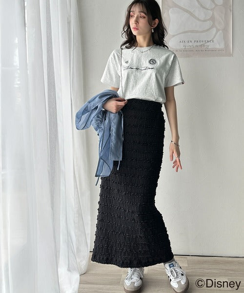 大人女子必見！　綿100％「ディズニー」サイン風刺繍Tシャツ（半袖） ce1330037
