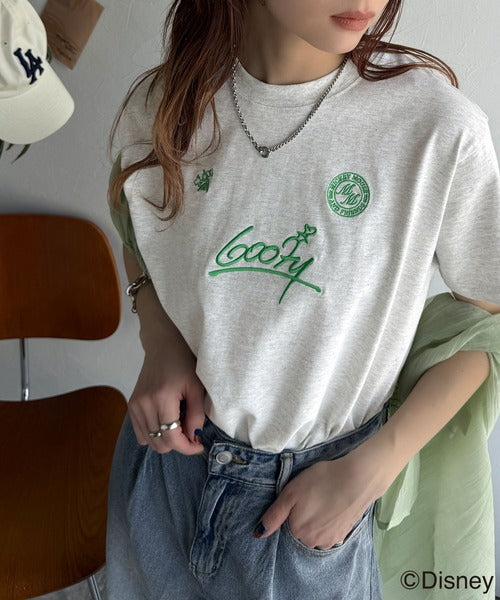 大人女子必見！　綿100％「ディズニー」サイン風刺繍Tシャツ（半袖） ce1330037