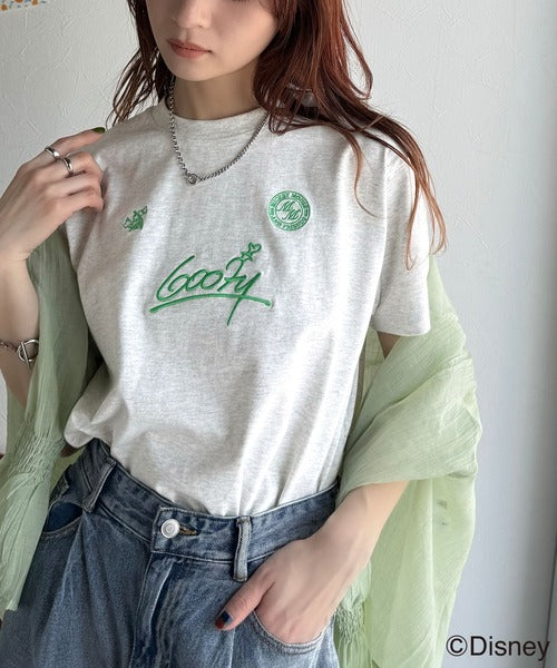 大人女子必見！　綿100％「ディズニー」サイン風刺繍Tシャツ（半袖） ce1330037