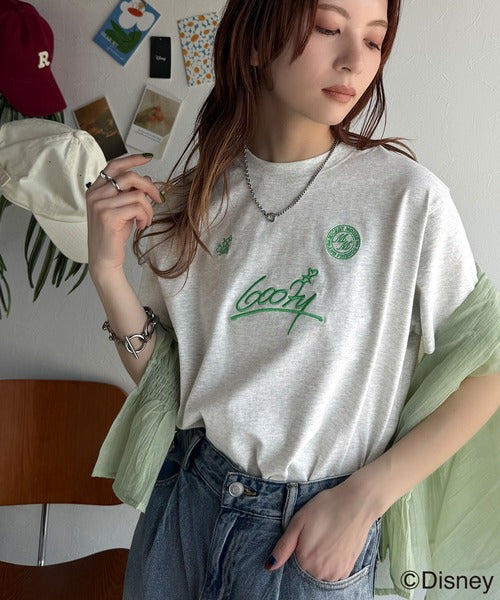 大人女子必見！　綿100％「ディズニー」サイン風刺繍Tシャツ（半袖） ce1330037
