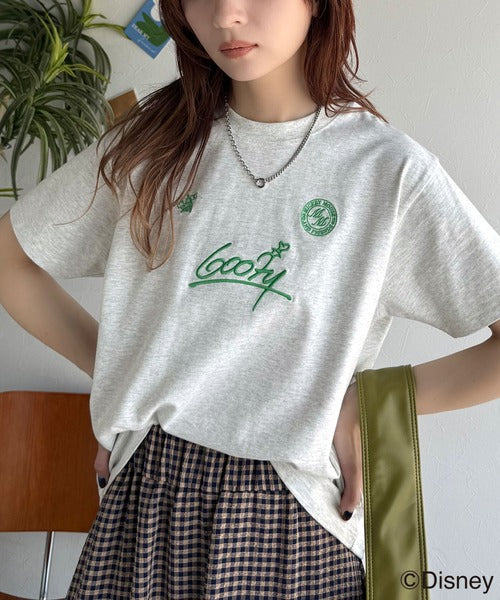 大人女子必見！　綿100％「ディズニー」サイン風刺繍Tシャツ（半袖） ce1330037