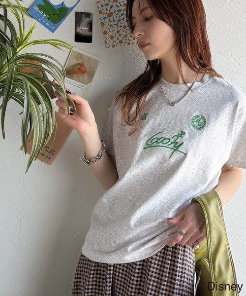 大人女子必見！　綿100％「ディズニー」サイン風刺繍Tシャツ（半袖） ce1330037