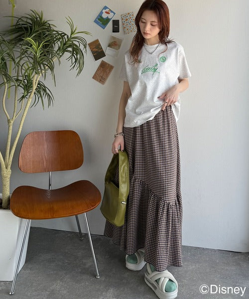 大人女子必見！　綿100％「ディズニー」サイン風刺繍Tシャツ（半袖） ce1330037