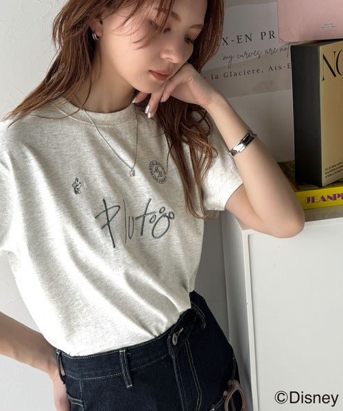 大人女子必見！　綿100％「ディズニー」サイン風刺繍Tシャツ（半袖） ce1330037