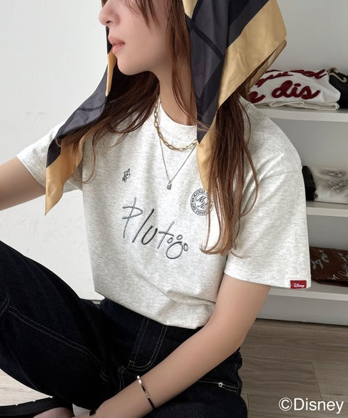 大人女子必見！　綿100％「ディズニー」サイン風刺繍Tシャツ（半袖） ce1330037