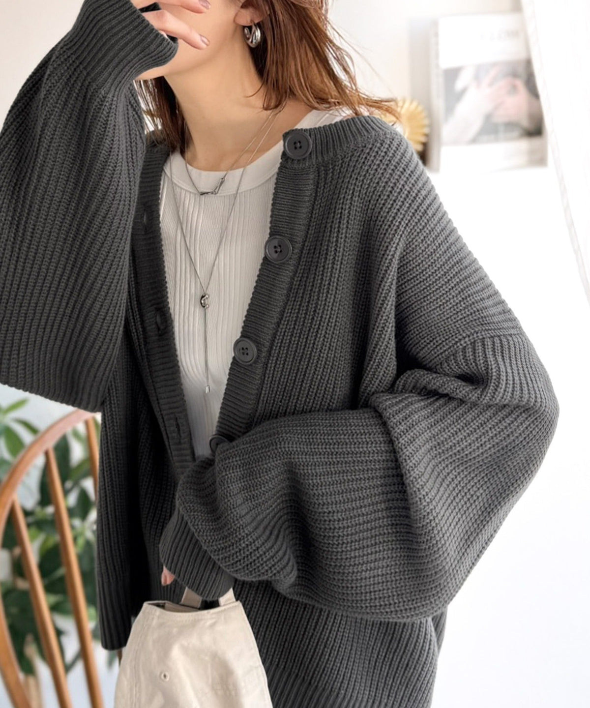 《JaVaジャバコラボ》お洒落偏差値、即上昇！バックカレッジロゴワッペンサマーニットカーディガン（長袖） jv1330078