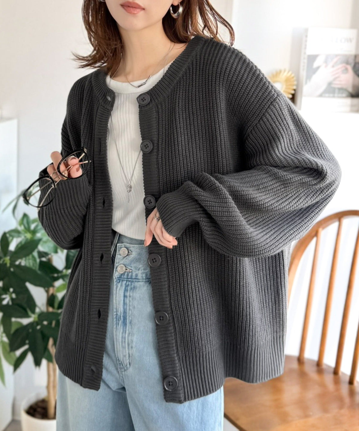 《JaVaジャバコラボ》お洒落偏差値、即上昇！バックカレッジロゴワッペンサマーニットカーディガン（長袖） jv1330078